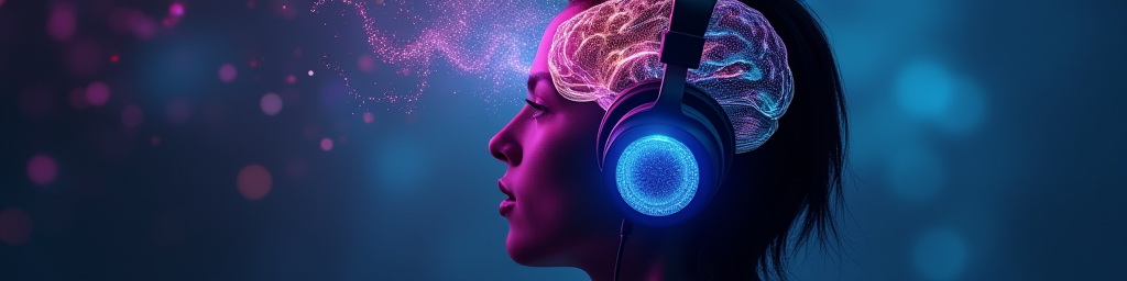 Diagram showing how two different frequencies (200Hz and 210Hz) entering left and right ears create a third perceived beat (10Hz) in the brain